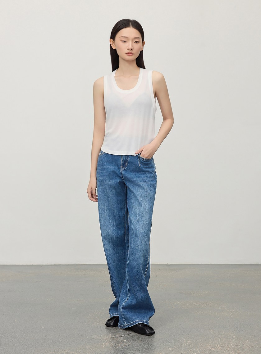 慵懶感微透天絲背心