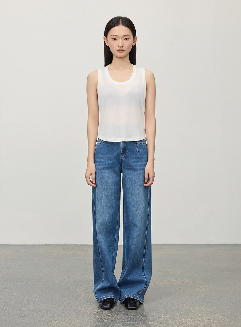 慵懶感微透天絲背心