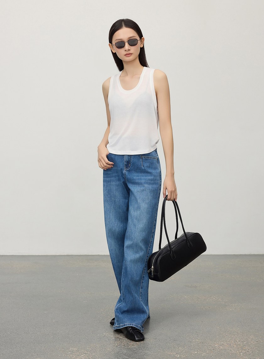 慵懶感微透天絲背心