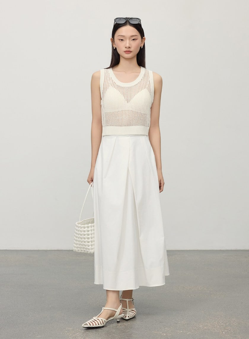 慵懶感鏤空針織背心