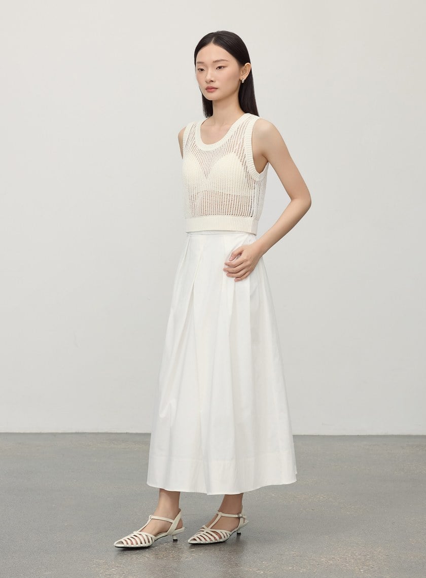 慵懶感鏤空針織背心