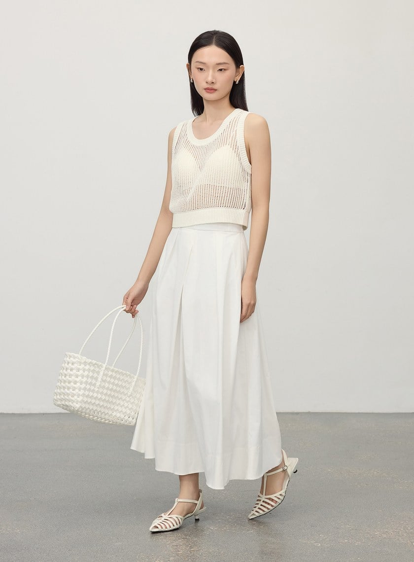 慵懶感鏤空針織背心