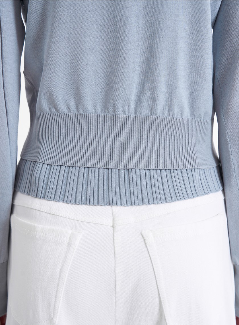 環保空氣感大開領針織罩衫