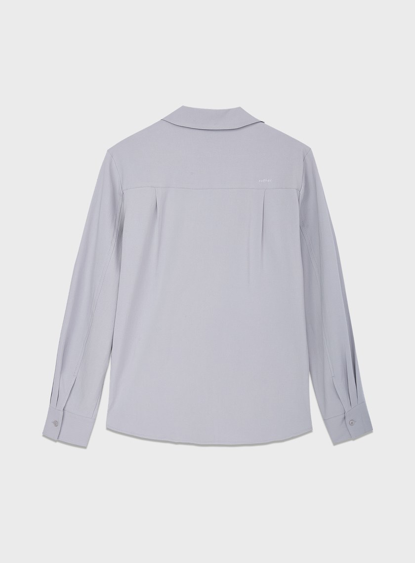 天絲不對稱剪接襯衫