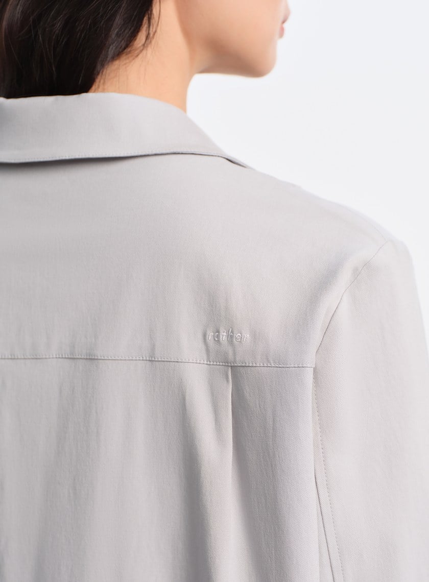 天絲不對稱剪接襯衫