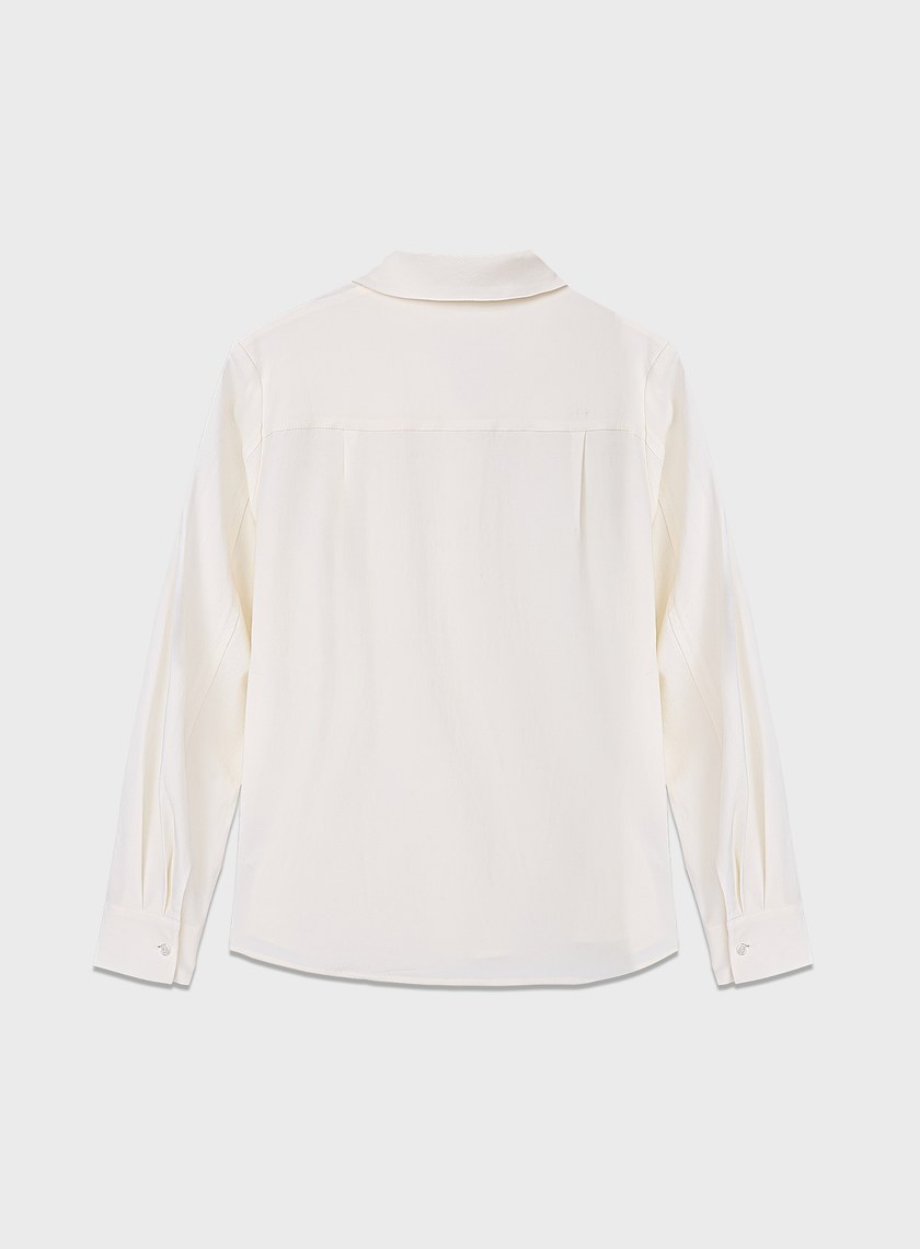 天絲不對稱剪接襯衫