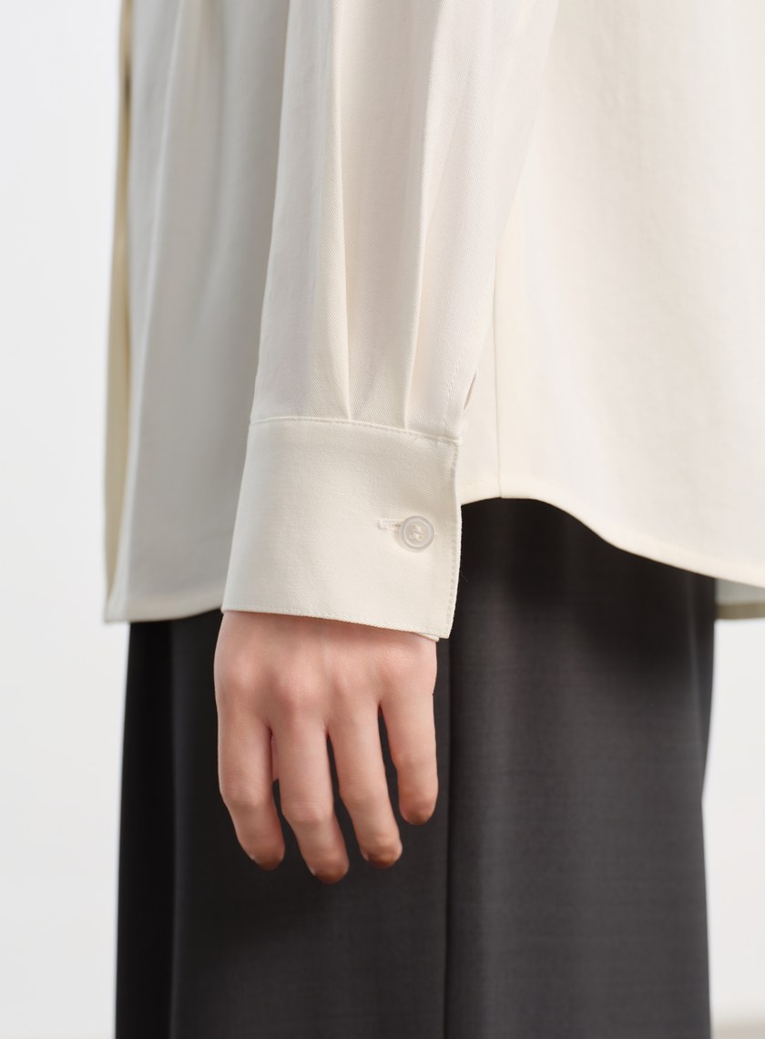 天絲不對稱剪接襯衫