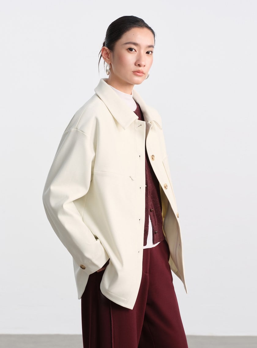 經典人字紋寬鬆休閒感襯衫