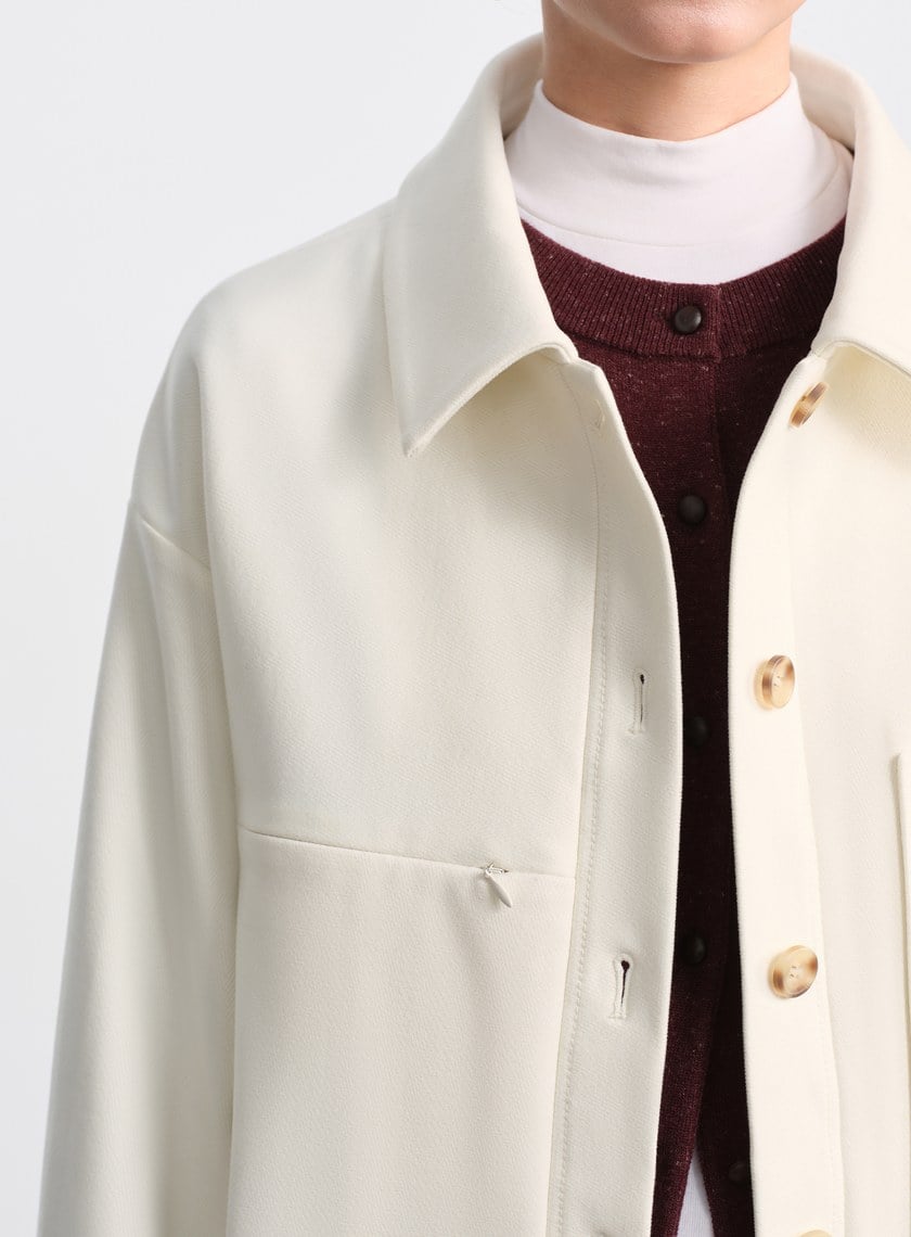 經典人字紋寬鬆休閒感襯衫