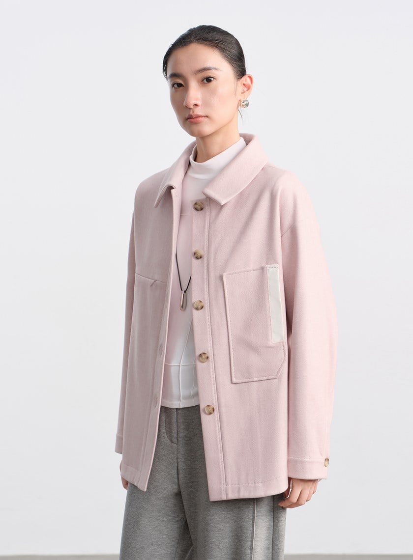 經典人字紋寬鬆休閒感襯衫