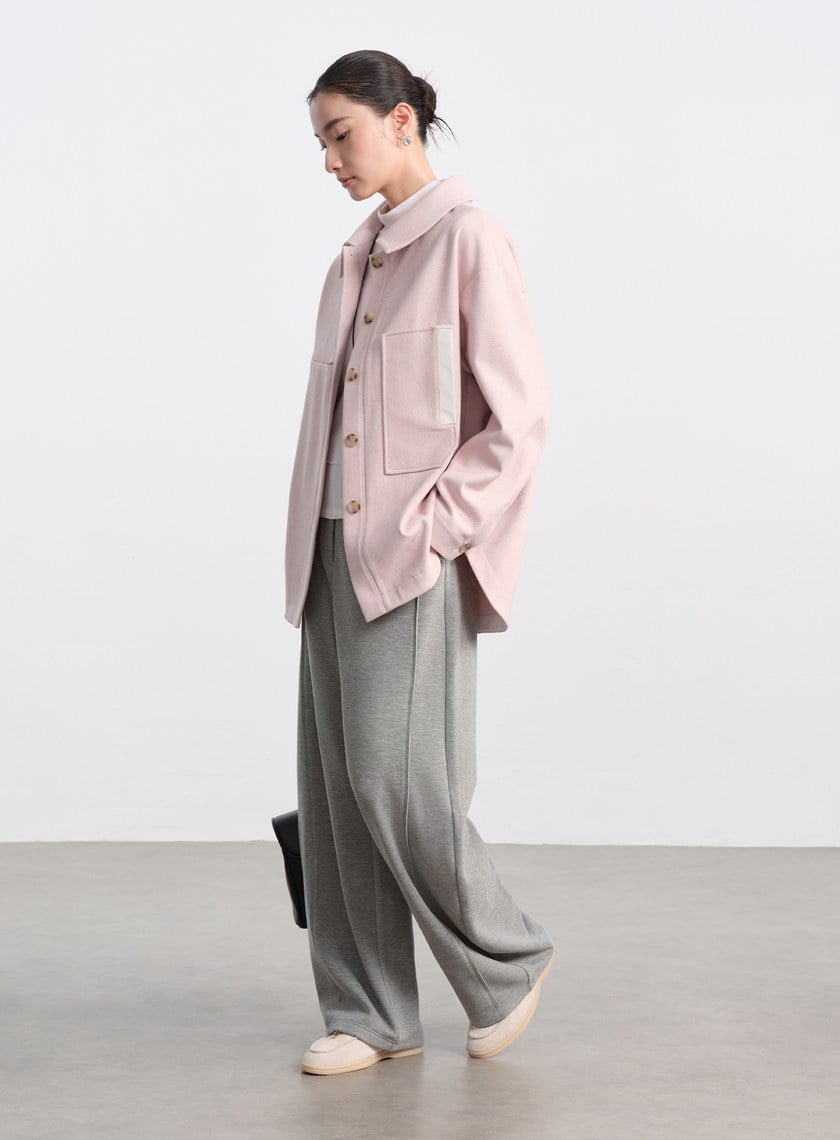 經典人字紋寬鬆休閒感襯衫