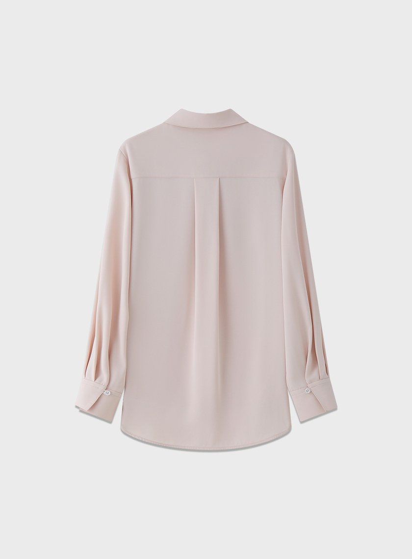 光澤感垂墜開衩襯衫