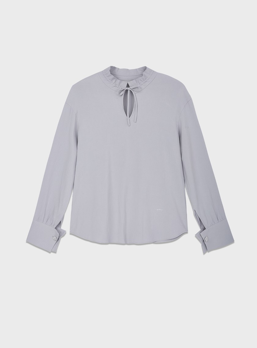 天絲荷葉領襯衫