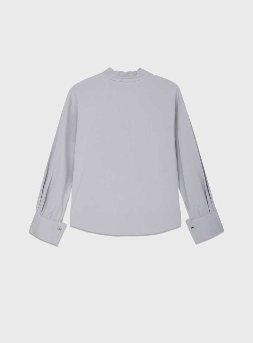 天絲荷葉領襯衫