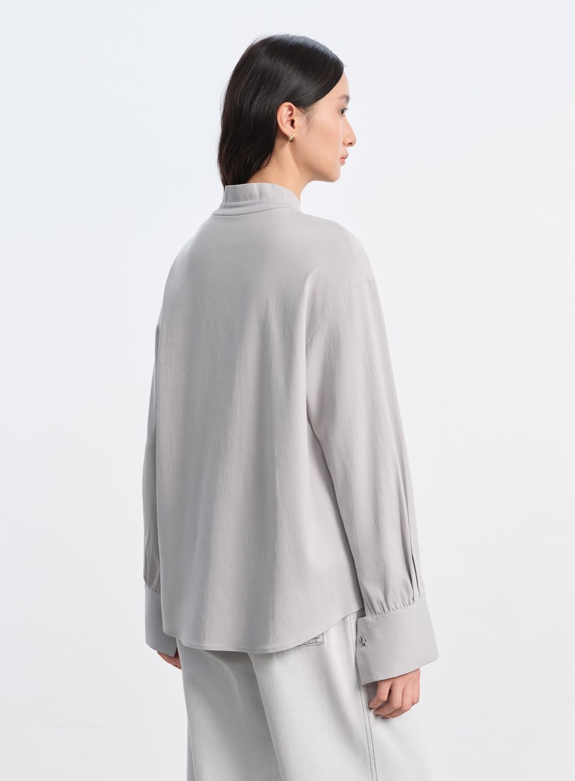 天絲荷葉領襯衫