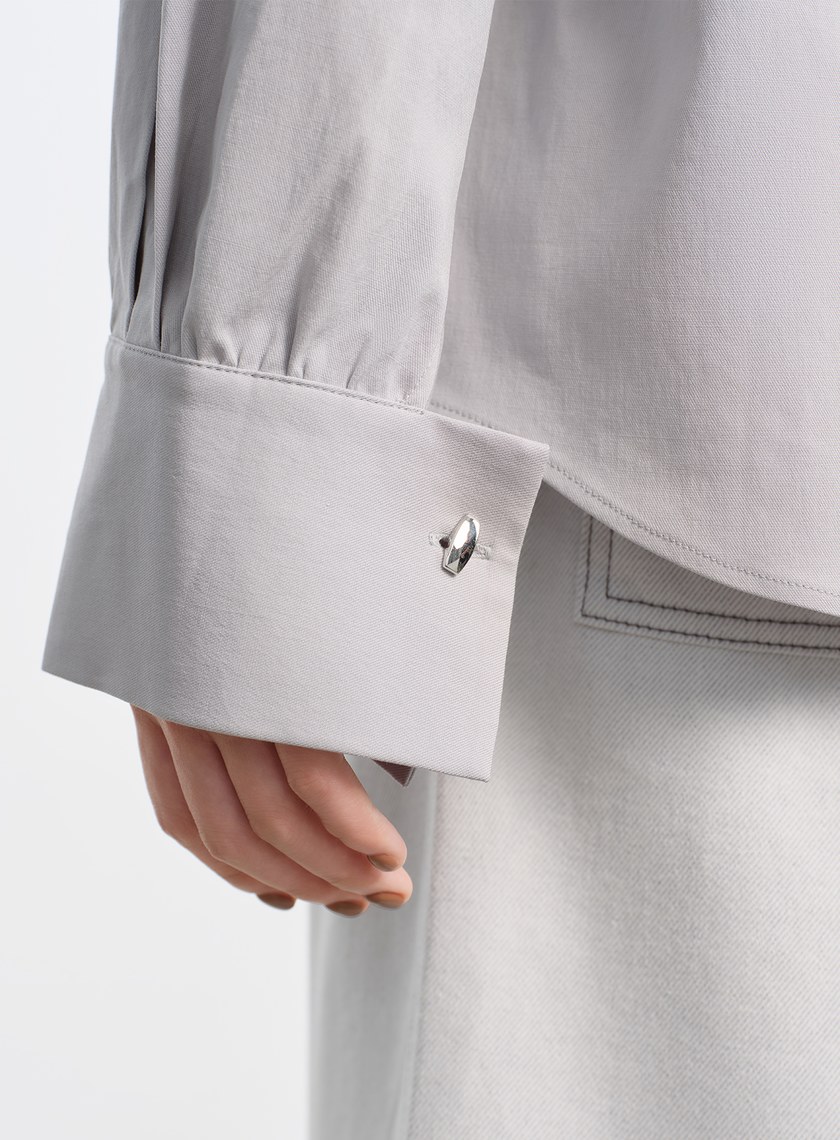 天絲荷葉領襯衫