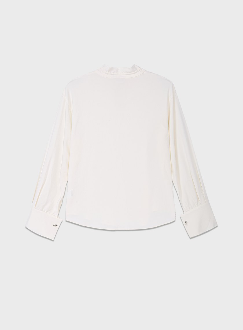 天絲荷葉領襯衫