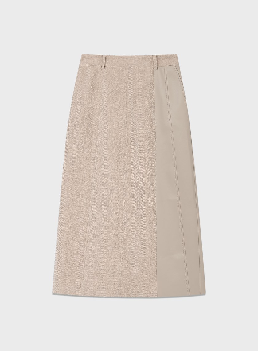 絨面直身開衩半身裙