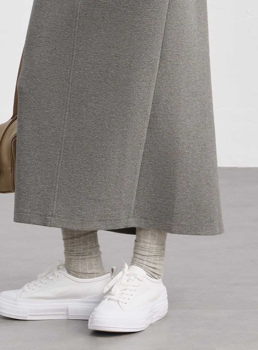 特殊紋理後開衩休閒半裙