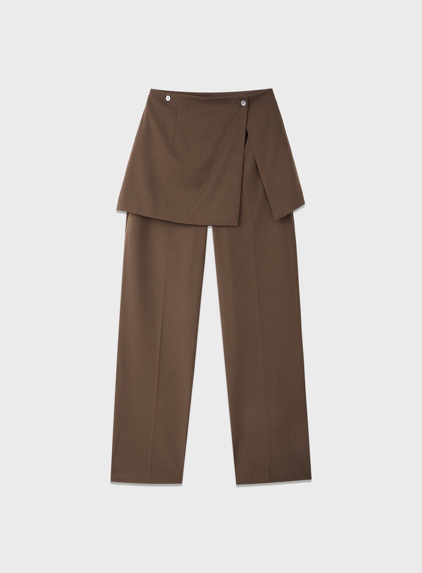 時髦兩件式片裙西裝長褲