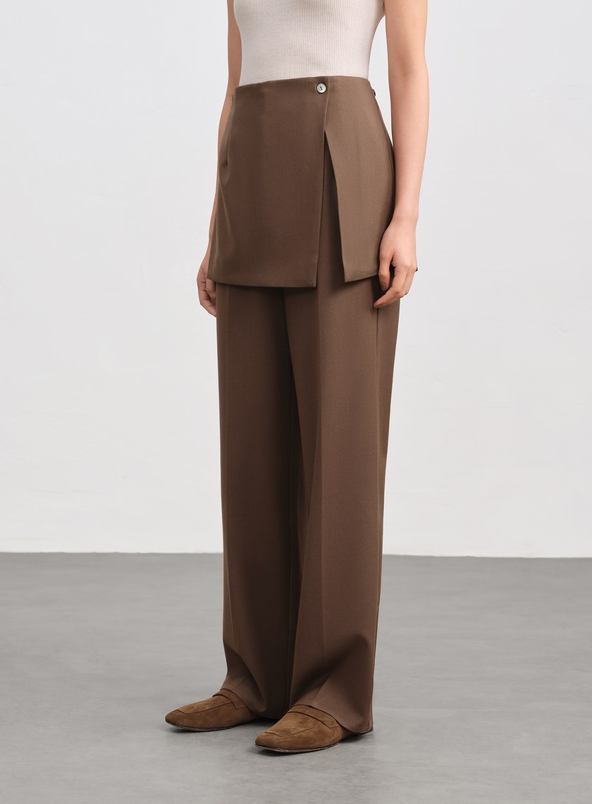 時髦兩件式片裙西裝長褲