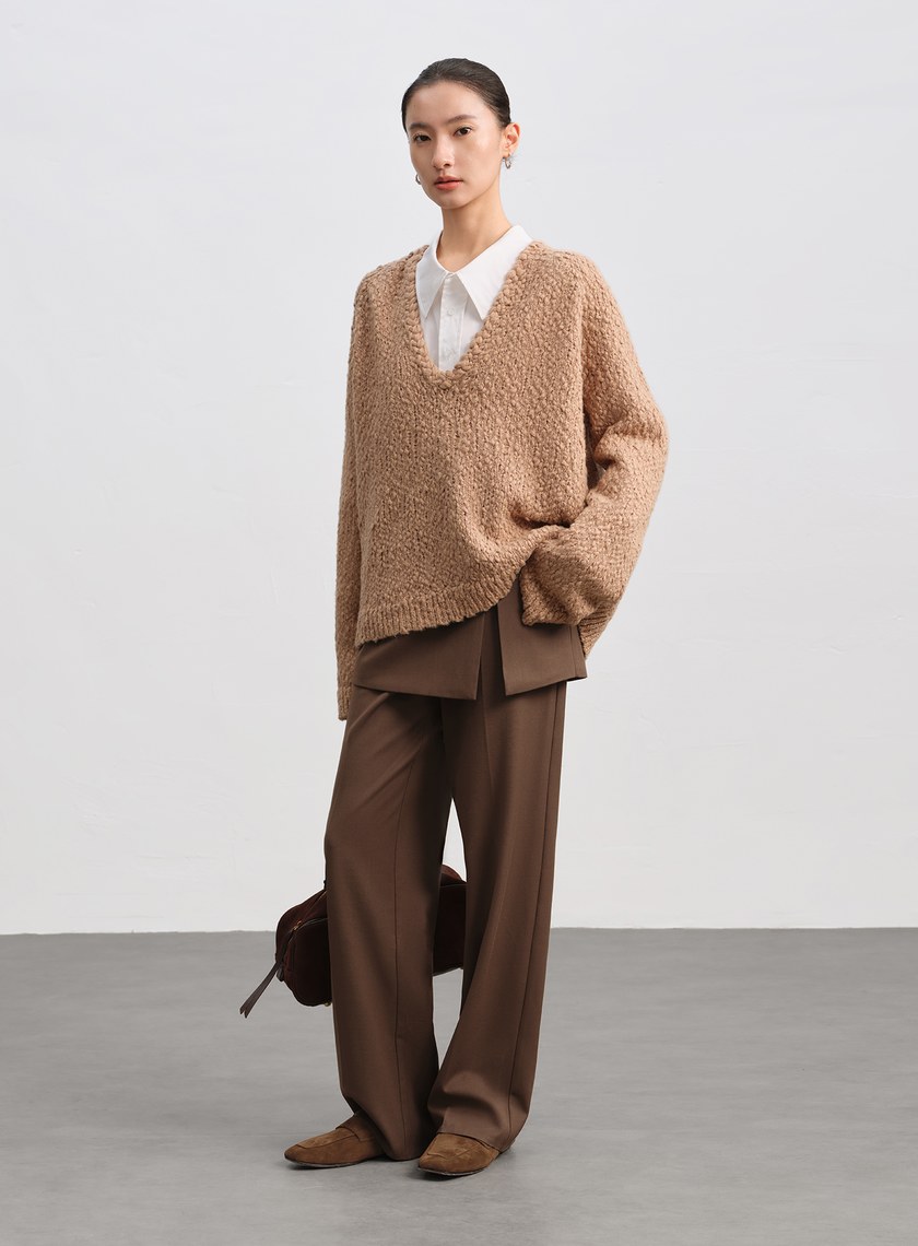 時髦兩件式片裙西裝長褲