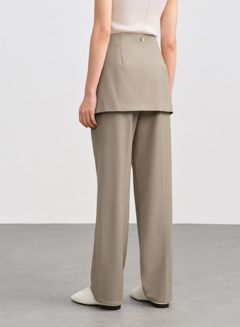 時髦兩件式片裙西裝長褲