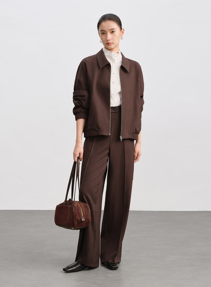 經典剪接造型寬褲