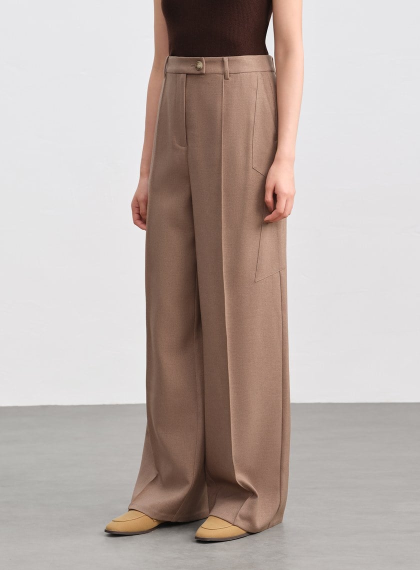 經典剪接造型寬褲