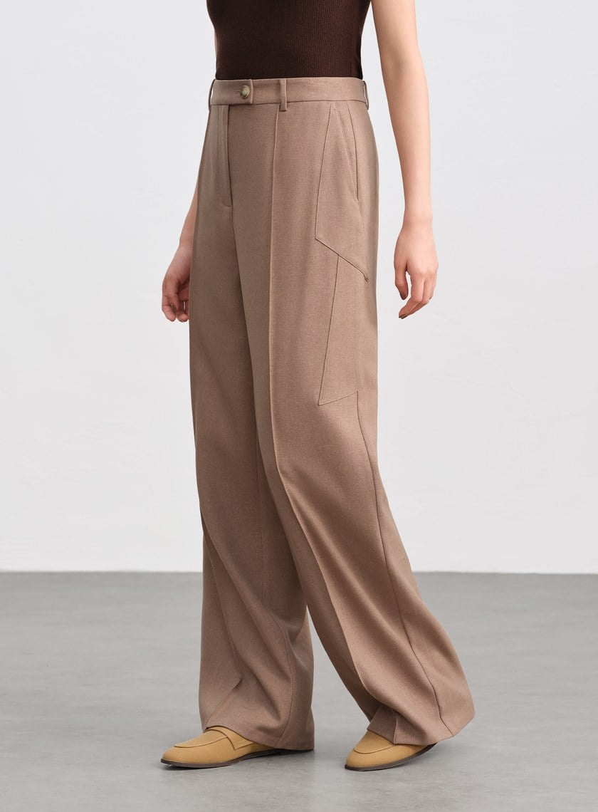 經典剪接造型寬褲