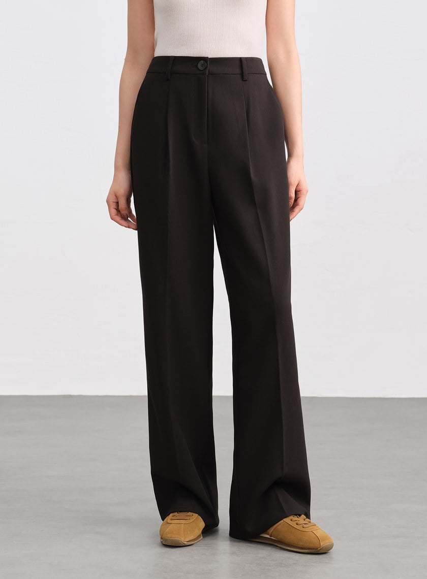 側身拼接西裝寬褲