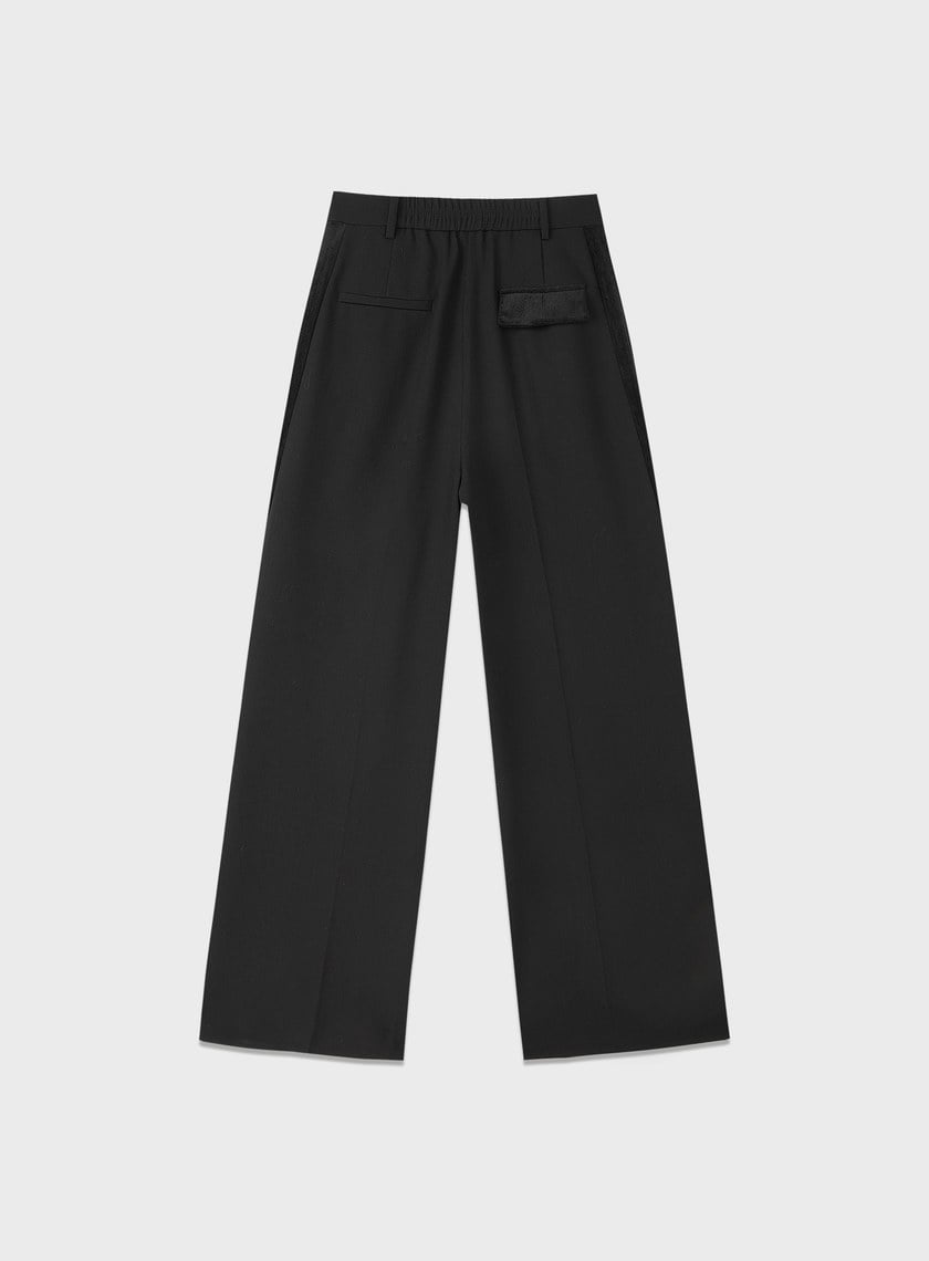 側身拼接西裝寬褲