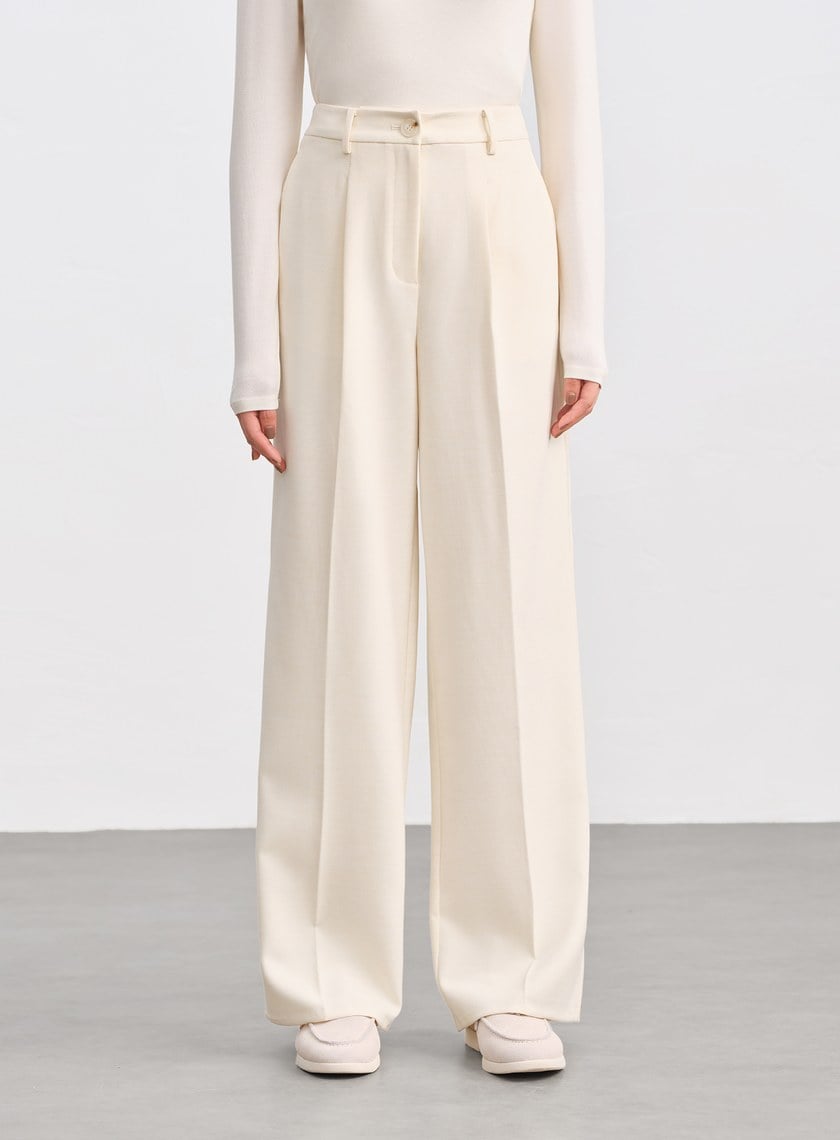 側身拼接西裝寬褲