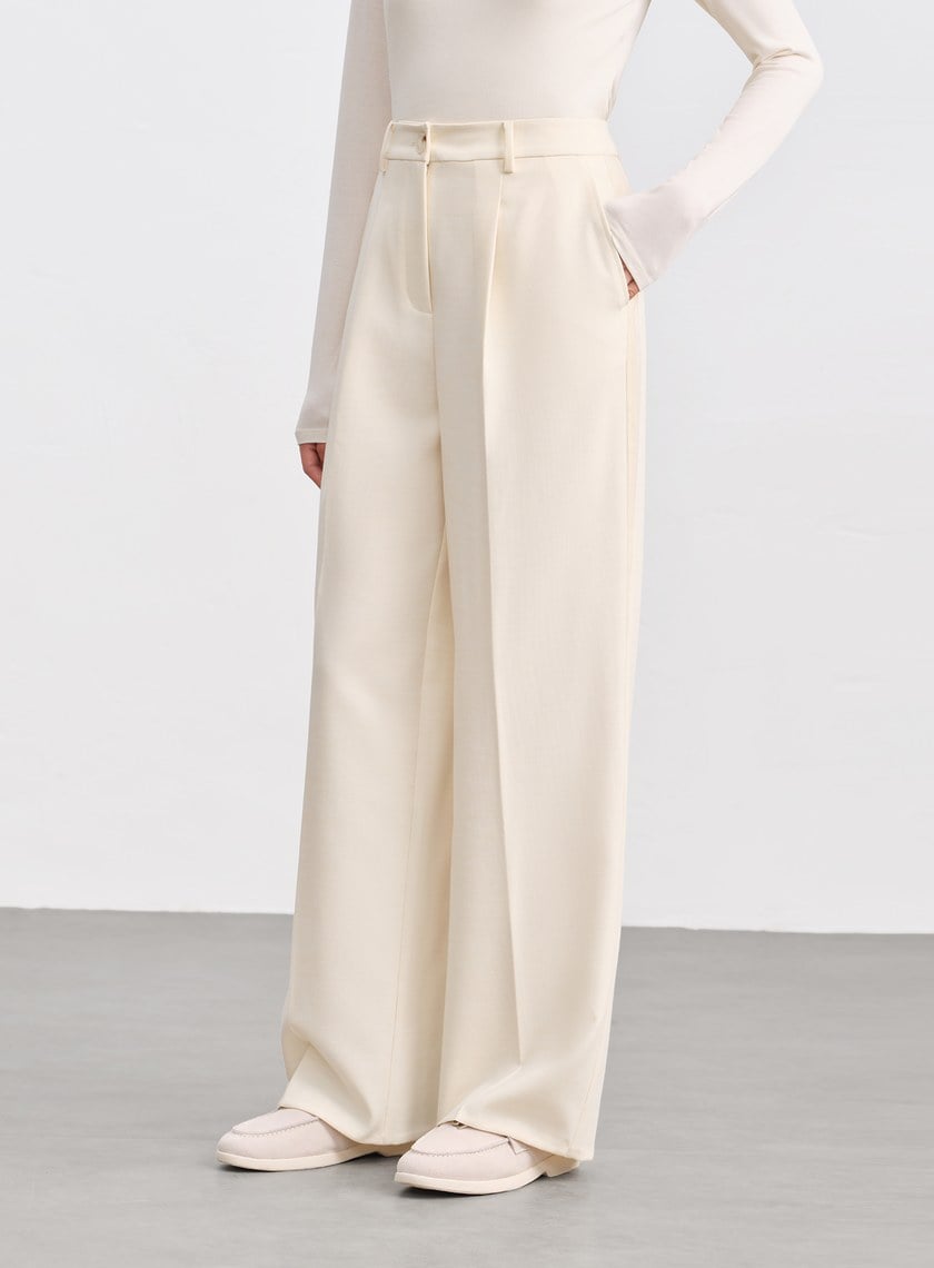 側身拼接西裝寬褲