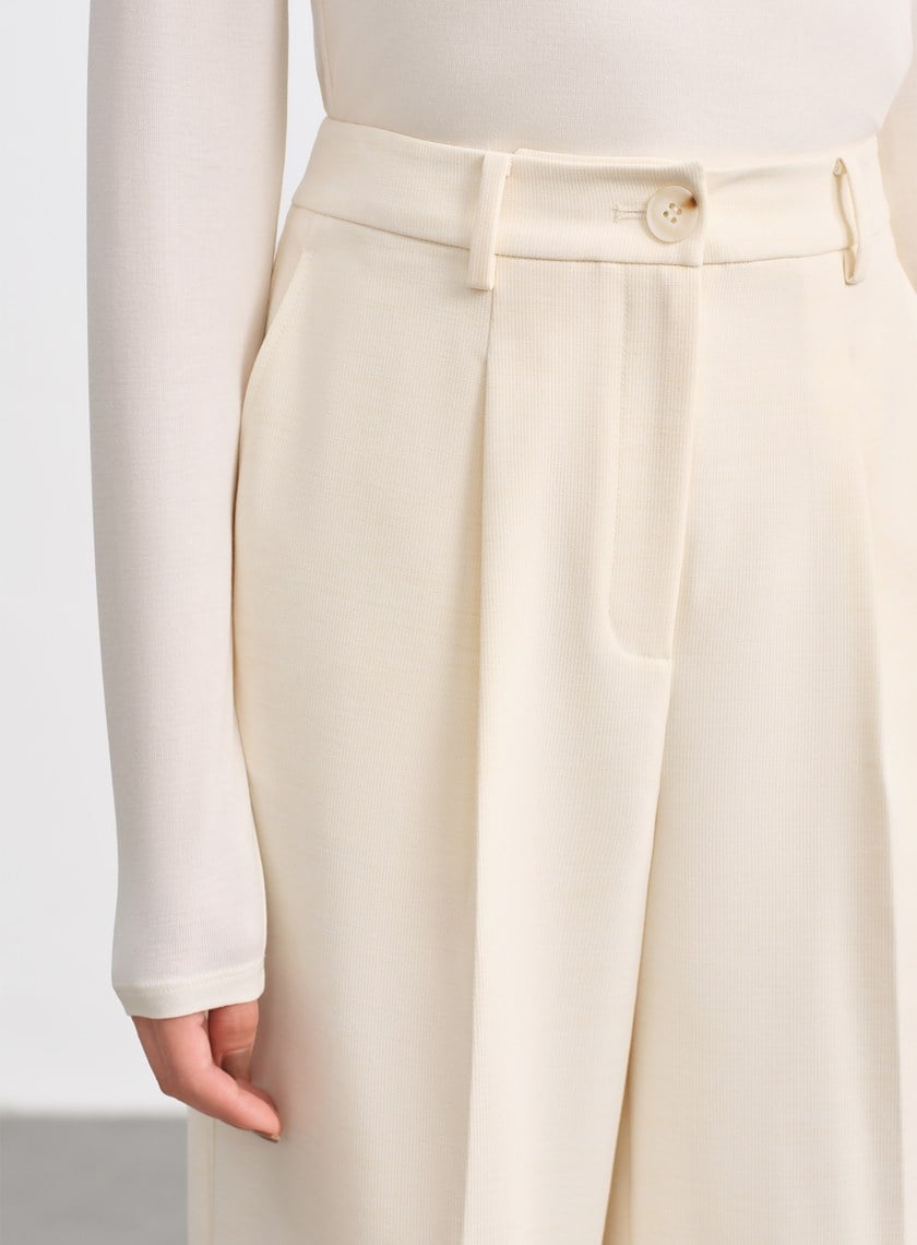 側身拼接西裝寬褲