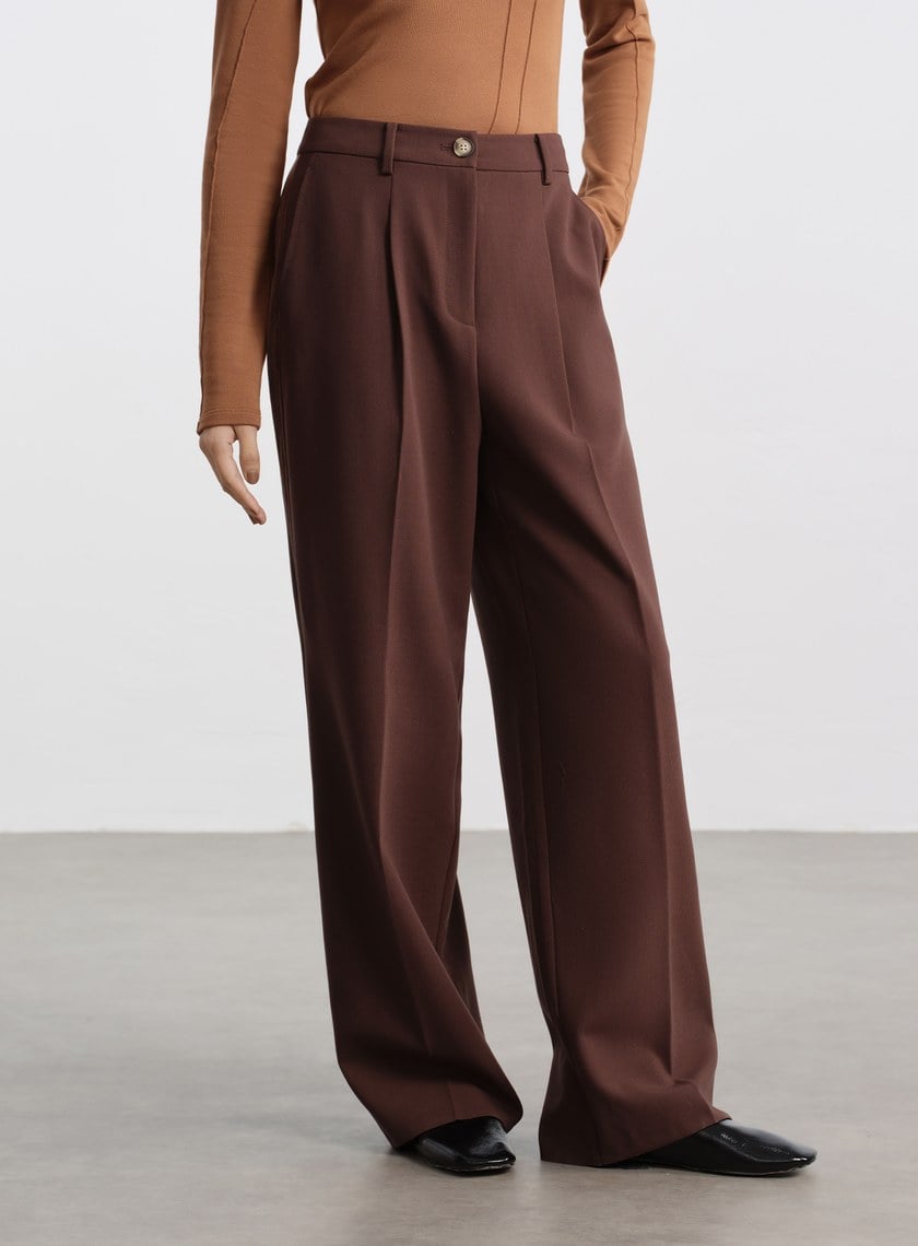 側身拼接西裝寬褲