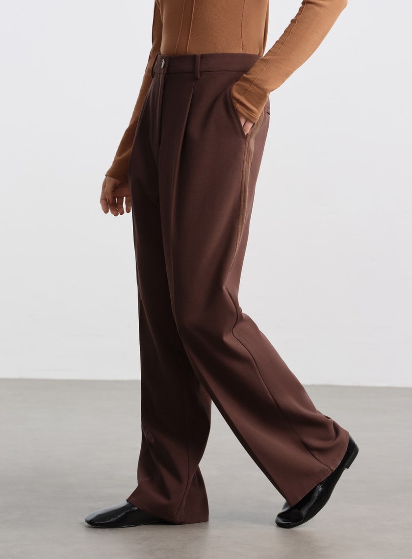 側身拼接西裝寬褲