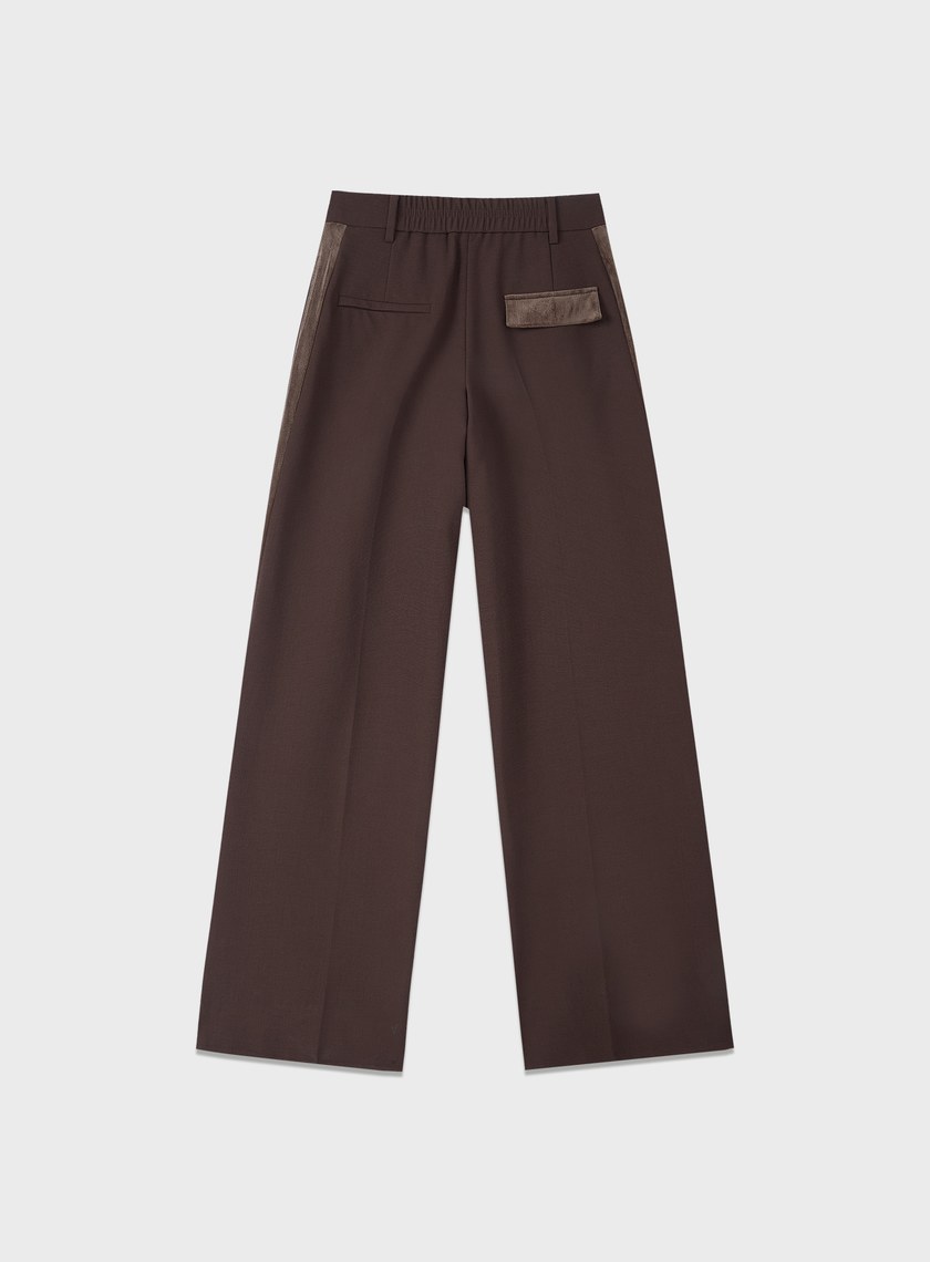 側身拼接西裝寬褲