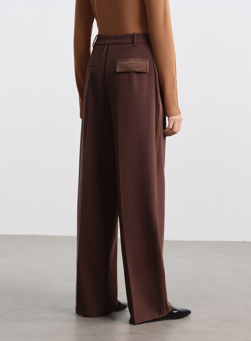 側身拼接西裝寬褲