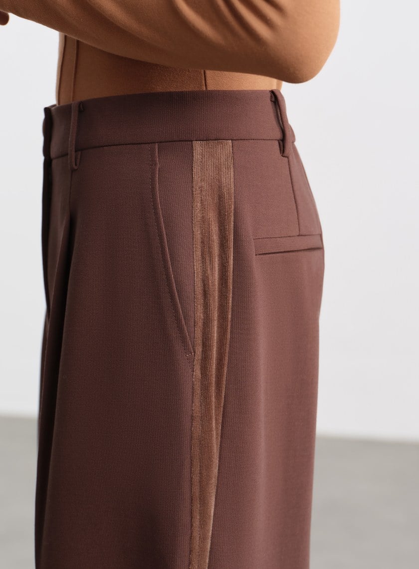 側身拼接西裝寬褲