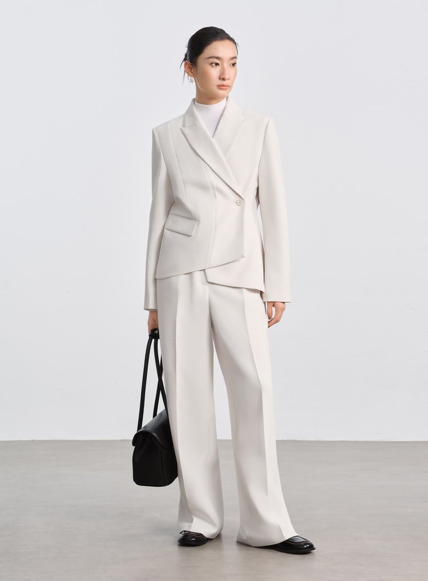 挺廓感高腰西裝寬褲