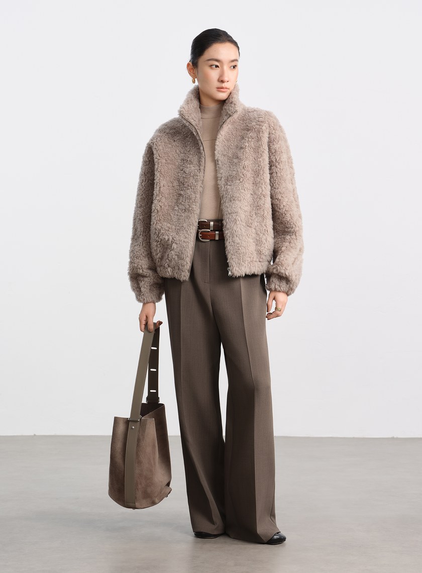 挺廓感高腰西裝寬褲