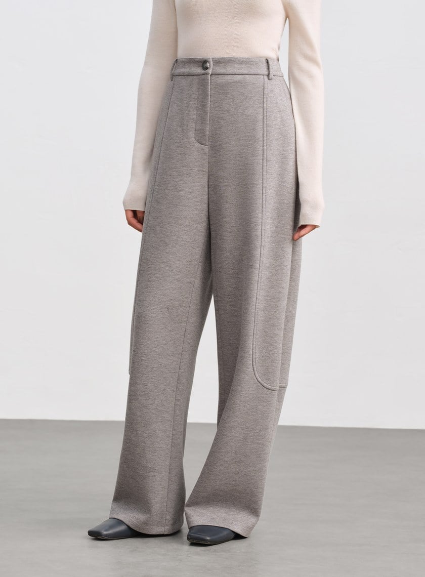 挺廓感休閒彎刀褲