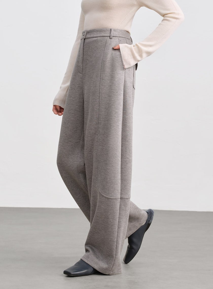 挺廓感休閒彎刀褲