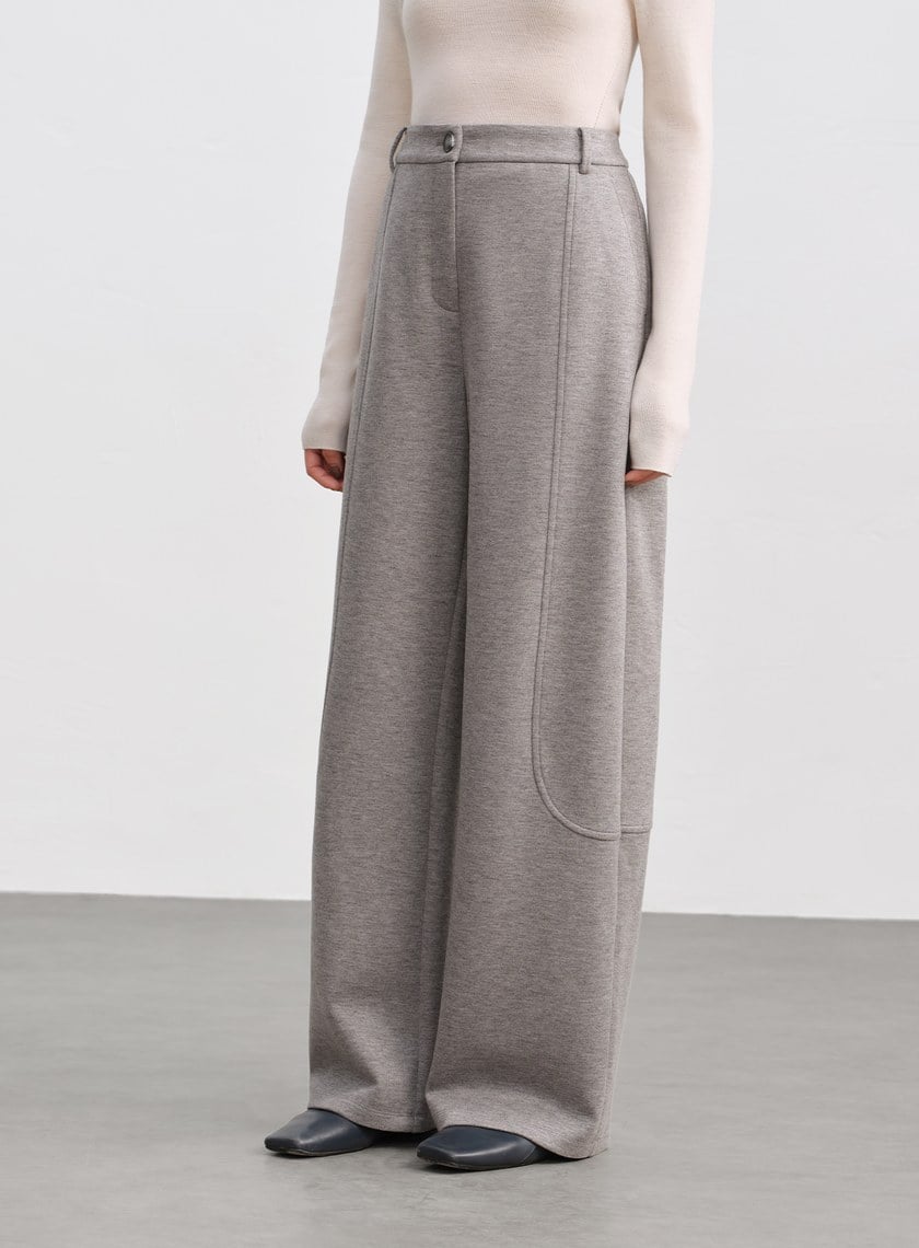 挺廓感休閒彎刀褲