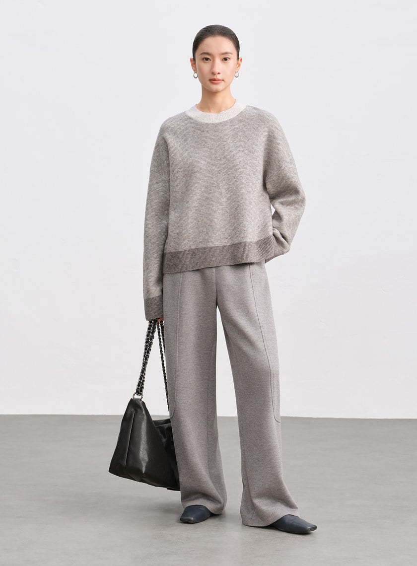 挺廓感休閒彎刀褲