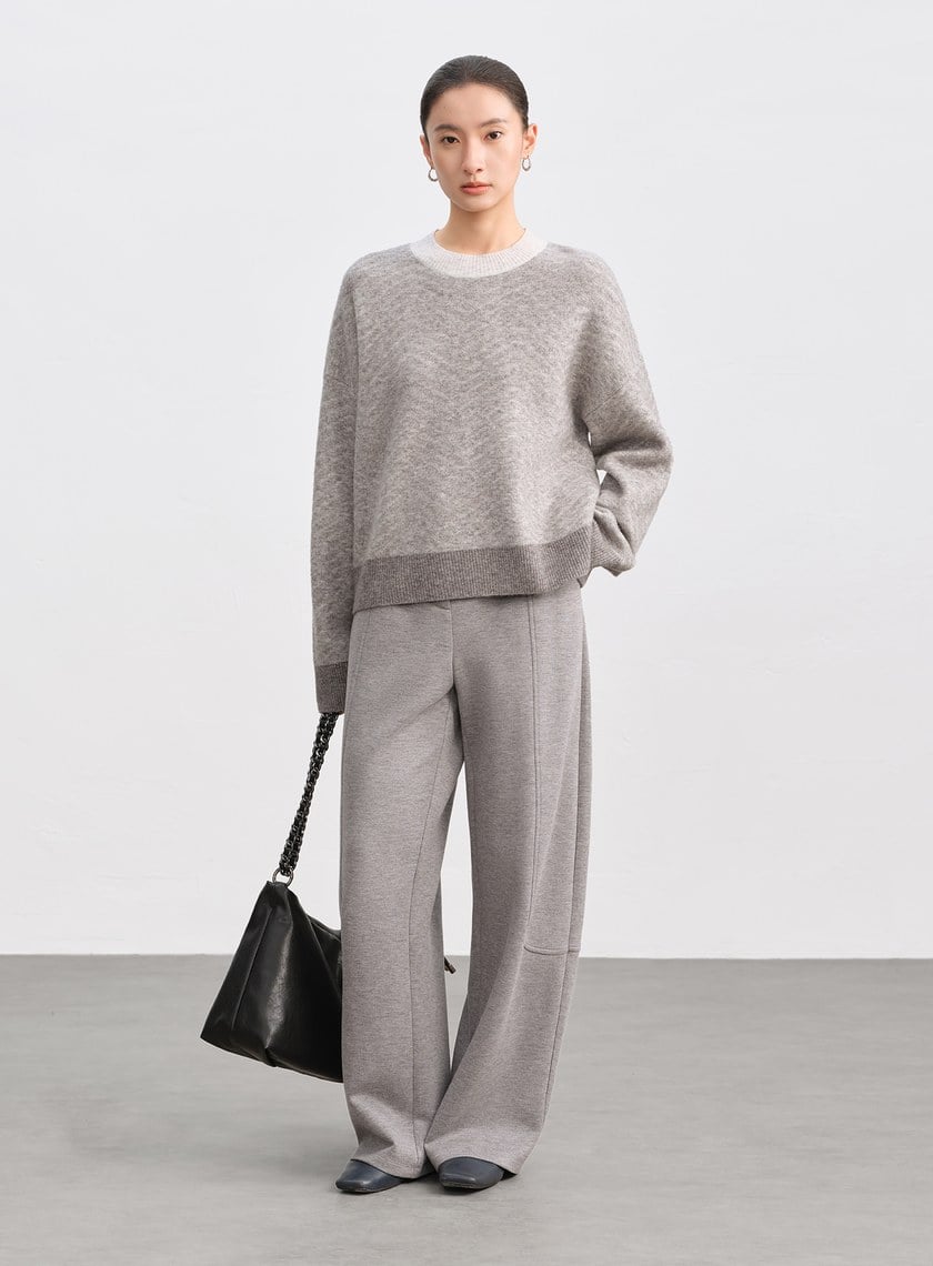 挺廓感休閒彎刀褲