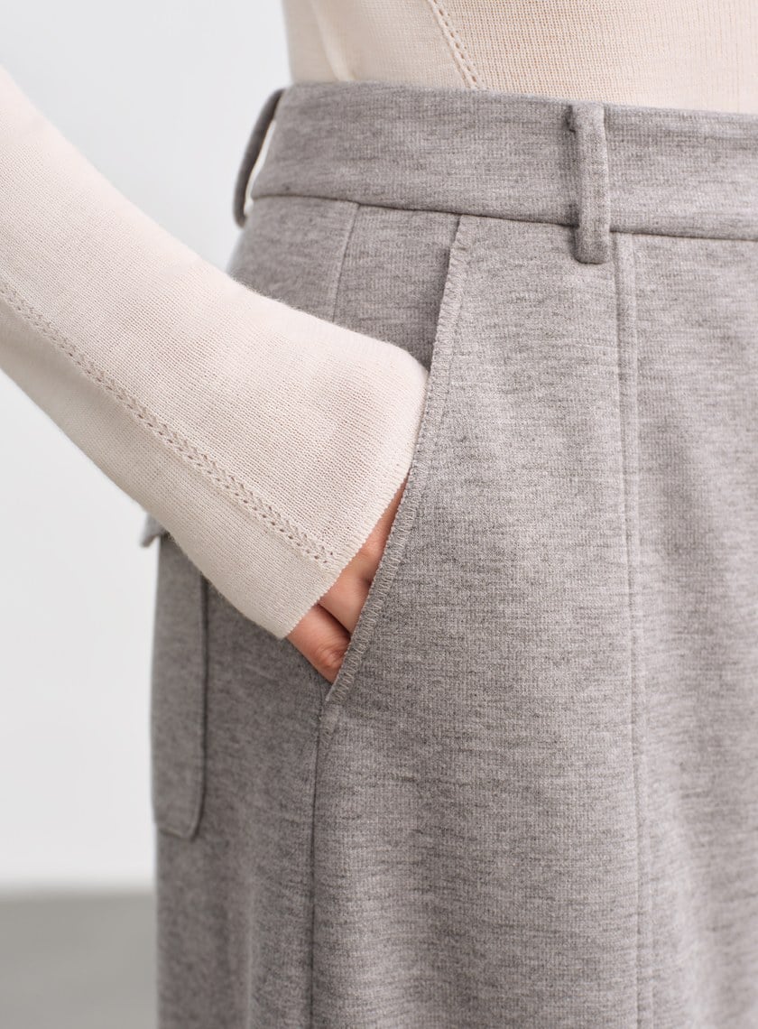 挺廓感休閒彎刀褲