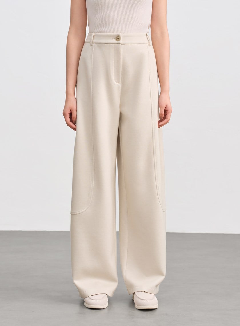 挺廓感休閒彎刀褲