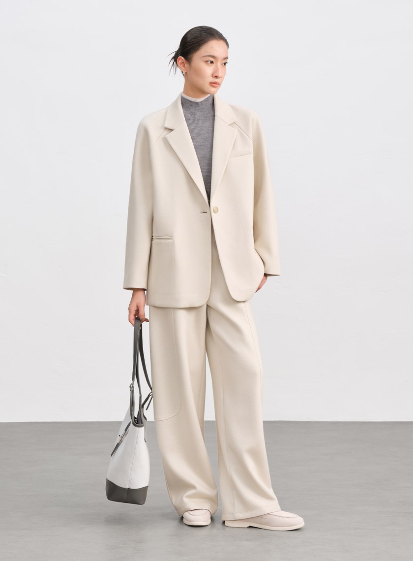 挺廓感休閒彎刀褲